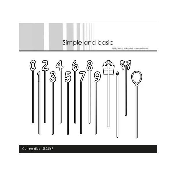 Simple and Basic die "Numbers on a stick"   SBD567