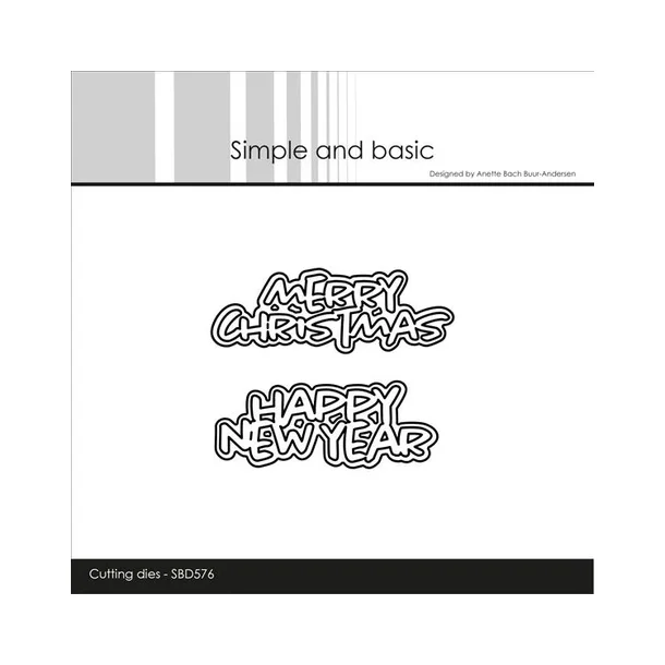 Simple and Basic die "Merry Christmas / Happy new year" SBD576