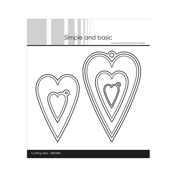 Simple and Basic die "Oblong Hearts w/tag" SBD584
