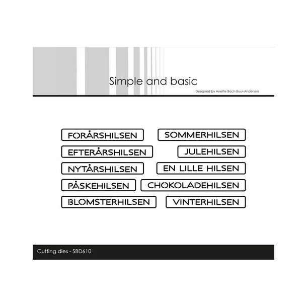 Simple and Basic die "All-in-one Plate - Hilsen" SBD610