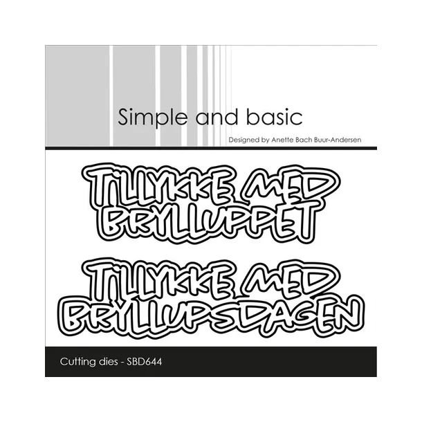 Simple and Basic die  "Tillykke med brylluppet" SBD644