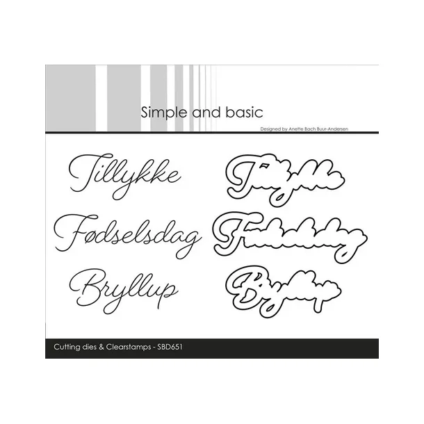 Simple and Basic die + clerstamp "Danske tekster" SBD651