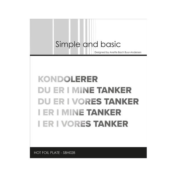 Simple and Basic Hot Foil Plate- SBH028 - Danske tekster 