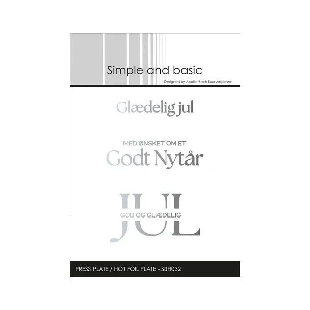 Simple and Basic Press Plate / Hot Foil Plate Gldelig Jul" SBH032