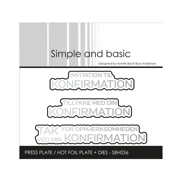 Simple and Basic Press  Plate + Dies �konfirmation" SBH036