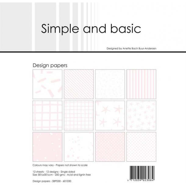 Simple and Basic Design Papers 30,5x30,5cm - SBP030