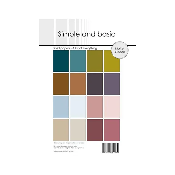 Simple and Basic Design Solid Papers A5  "A bit of everything" SBP962  