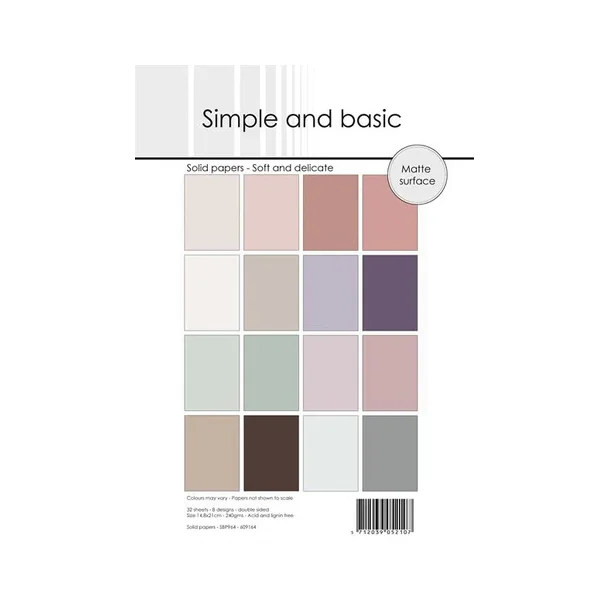 Simple and Basic Design Solid Papers A5 "Soft and delicate" SBP964