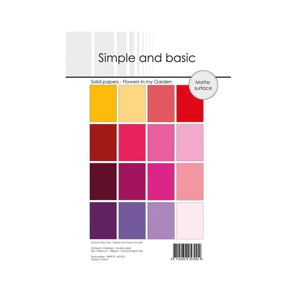 Simple and Basic Design Solid Papers "Flowers in my Garden" SBP970