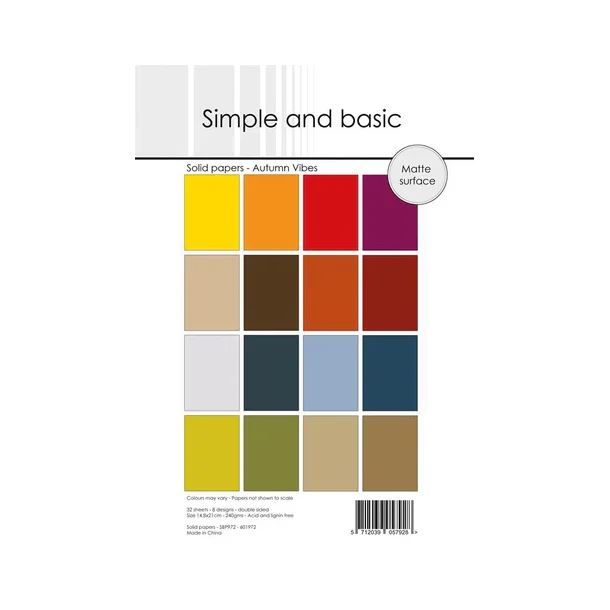Simple and Basic Design Solid Papers "Autumn Vibes" SBP972