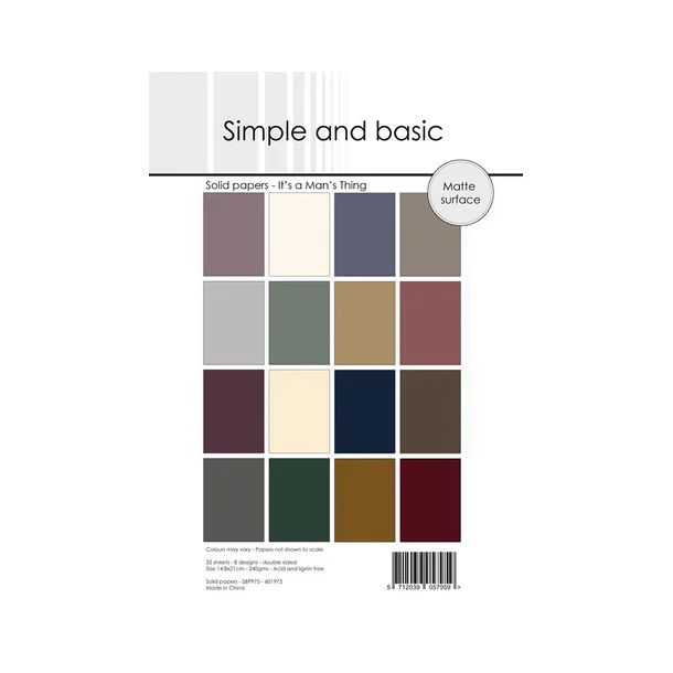 Simple and Basic Design Solid Papers "It's a Man's Thing" SBP975