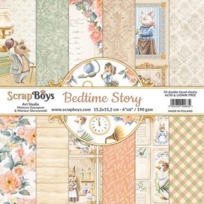 ScrapBoys Papirsblok 15,2x15,2cm - 24 dobbeltsidet ark - Bedtime Story