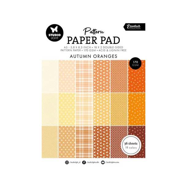 Studio Light Paper Pad "Patterned - Shades of Orange" SL-ES-PPP234