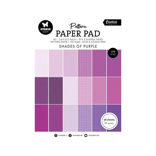 Studio Light Paper Pad "Patterned - Shades of Purple" SL-ES-PPP249