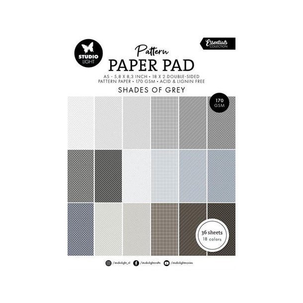  Studio Light Paper Pad "Patterned - Shades of Grey" SL-ES-PPP250