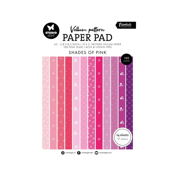 Studio Light Vellum paper pad "Spring Pink" SL-ES-VPPP448