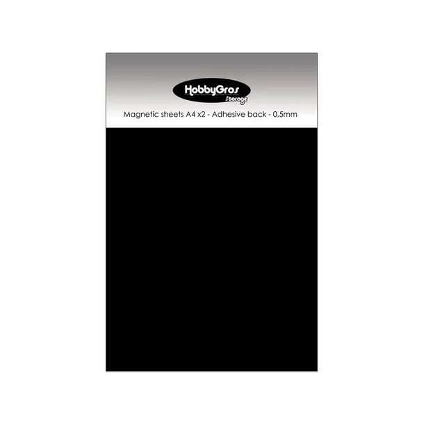  HobbyGros Storage "Magnetic Sheets A4 (2 pcs) - Adhesive Back" SS109