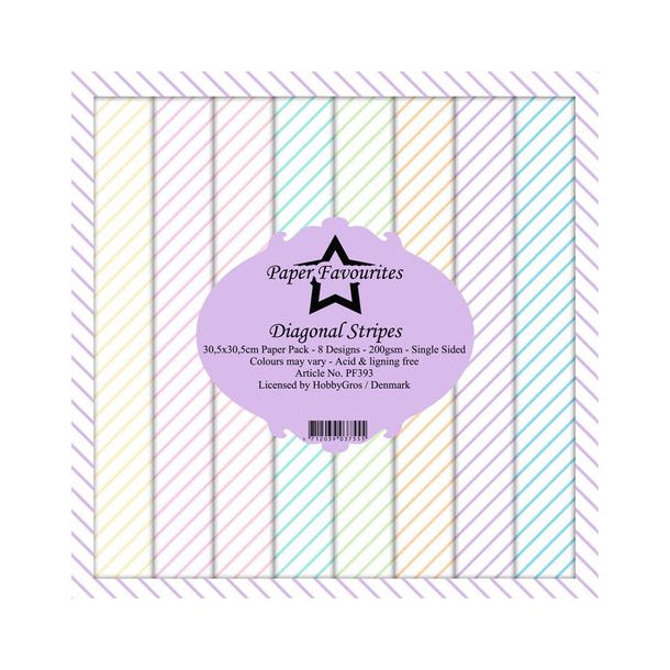 Paper Favourites Paper Pack 30x30 - PF393  - Diagonal Stripes