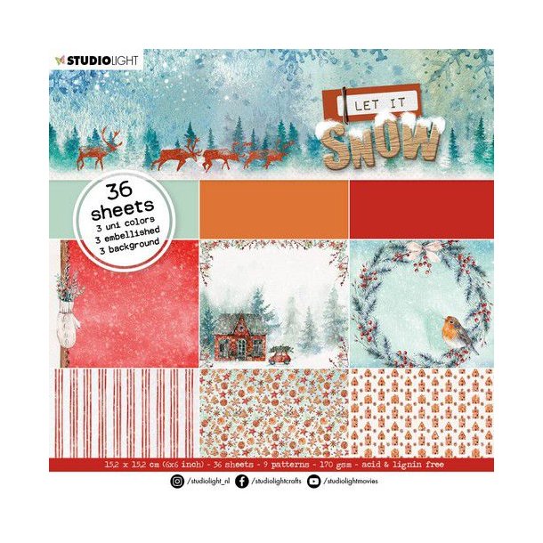 Studio Light Paper pad Let it snow nr.46 SL-LIS-PP46 152,4x152,4mm