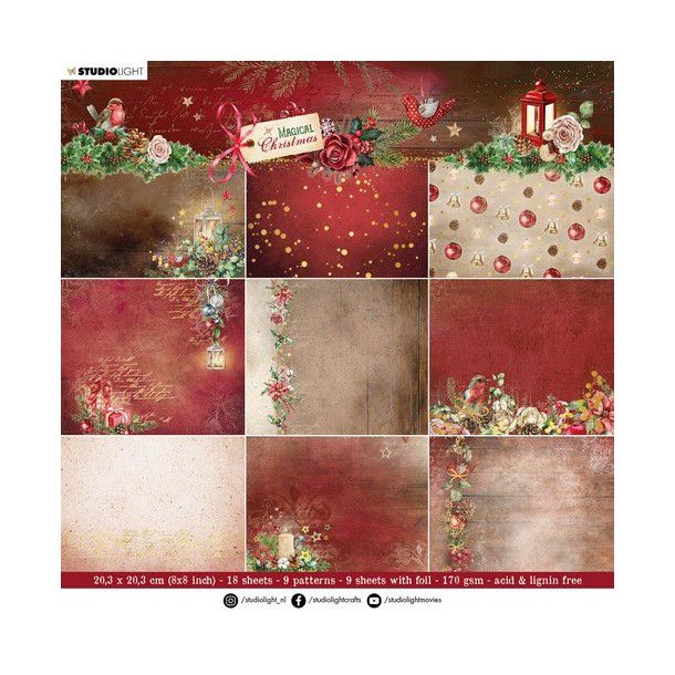 Studio Light Paper Pad Magical Christmas nr.102 SL-MC-PP102 203x203mm