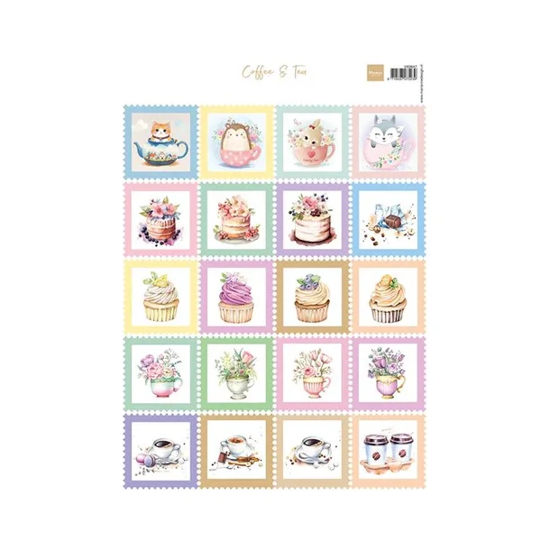 Marianne Design A4 Sheets "Stamps - Coffee &amp; Tea" VK9647